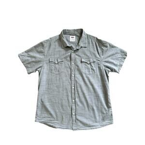 Men’s LEVI’S Sz XL Cotton Button Front Casual Shirt Short Sleeve Muted Green